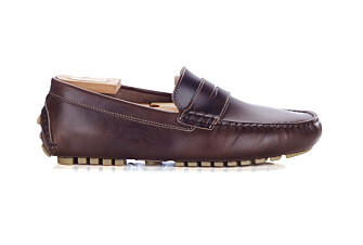Men's Dark Brown Leather Driving shoes - FERGUSON