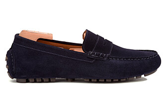 Men's Navy Suede Driving shoes - FERGUSON
