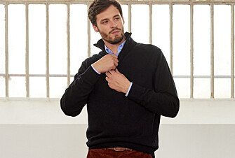 Black half-zip wool jumper - KENNETH