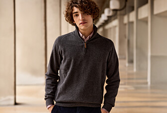 Grey Anthracite half-zip wool jumper - KENNETH
