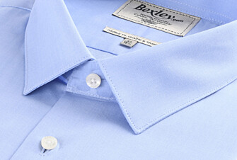 Blue sky shirt 100% cotton - Straight collar - MAXIME CLASSIC