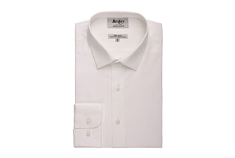 Men’s plain poplin shirt in ecru - LOUIS CLASSIC