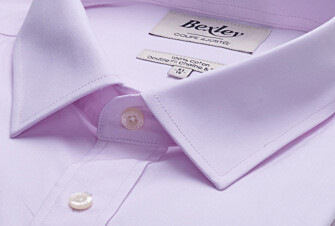 Pale Pink Cotton shirt - Straight collar - LOUIS CLASSIC