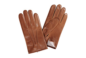 Brown Cognac lambskin Men's leather gloves
