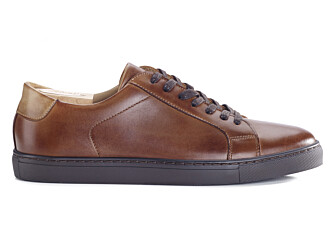 Patina Dark Chestnut Men's leather Trainers - INGLEWOOD