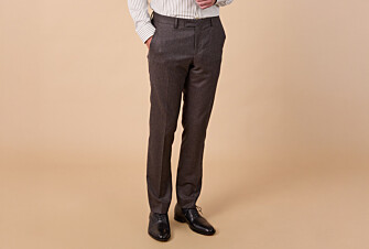 Men's Chocolate Melange Suit Trousers - LAZARE
