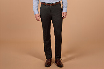 Men's dark green mélange Super 120's wool suit trousers - LAZARE