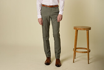 Men's Light Khaki Melange Suit Trousers - LAZARE