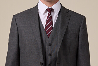 Burgundy Navy Bleu and Ecru Striped Silk Tie
