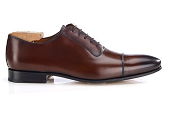 Men’s chocolate patinated leather Oxford shoes - RINGWOOD