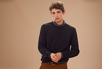 Black round-neck wool jumper - CONAN
