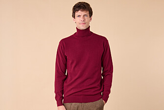 Men's roll-neck jumper – Burgundy - EMERIC