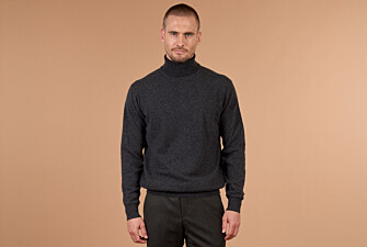 Grey Anthracite wool roll-neck jumper - EMERIC