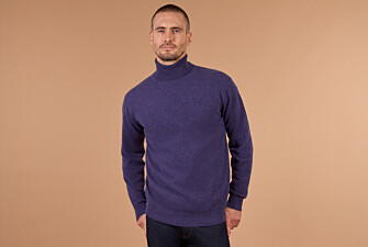 Men's purple mélange roll neck lambswool jumper - EMERIC