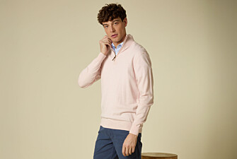 Men's Organic Cotton/Cashmere Sweater - Rose Clair Chiné - VLAD