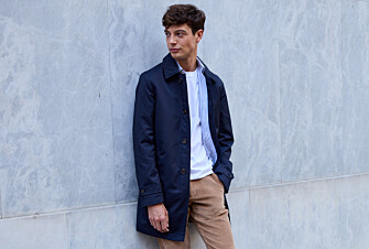 Navy Blue Men's trench coat - AURÈLE II