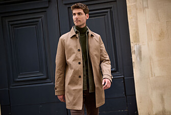 Dark Beige Men's trench coat - AURÈLE II