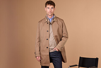 Dark Beige Men's trench coat - AURÈLE II