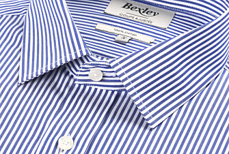 Navy and White striped cotton shirt - MAXIMILIEN