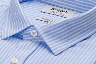 Soft Blue & White striped cotton linen shirt - EDIBERT