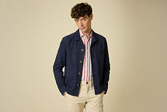 Navy  Leather Jacket - FAUSTIN