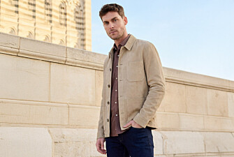 Light Beige  Leather Jacket - FAUSTIN