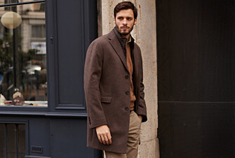 Chocolate Men's wool/cashmere coat - HONORÉ II