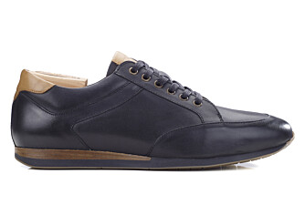 Black Men's Leather Trainers - BELBARA