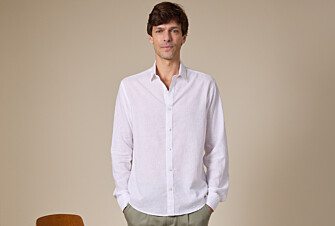 White plain cotton linen shirt - SILBERT