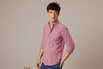 Red Chambray cotton linen shirt - SILBERT