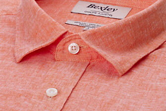 Orange Chambray cotton linen shirt - SILBERT