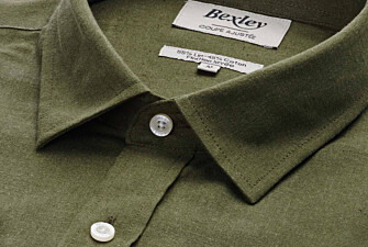 Forest Green Chambray Cotton Linen Shirt - French Collar - SILBERT