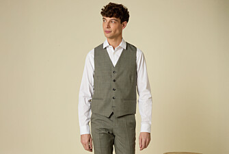 Men's Waistcoat Light Khaki Melange - LAZARE