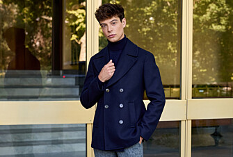Navy Men's pea coat - GAËLAN