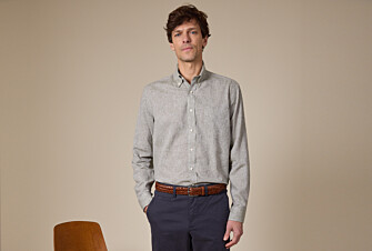 Green Khaki Chambray cotton/linen shirt - COLTEN