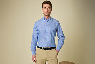Ocean Blue & Blue Chambray cotton/linen shirt - COLTEN