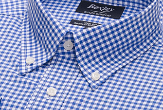 Shirt with white and light blue checks - CODELL