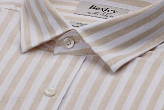Dark Beige and White Stripped Shirt  - SIMONIN