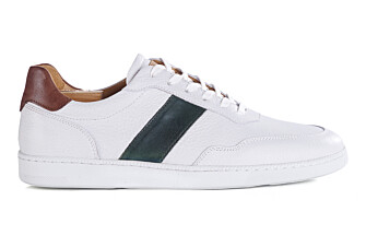 Men’s leather sneakers – Grained white and green - BERRINGA