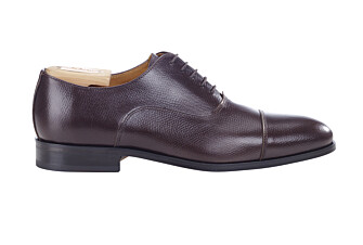 Chocolate Grained Leather Oxford shoes - RICKFORD