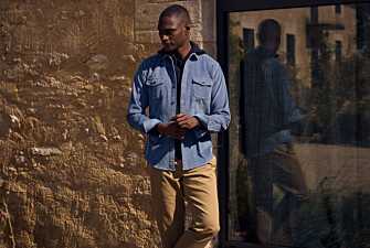 Men's steel blue corduroy overshirt - VICTORIN
