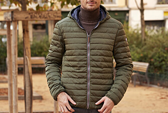 Men's Khaki Lightweight Hooded Down Jacket - SIVERT II
