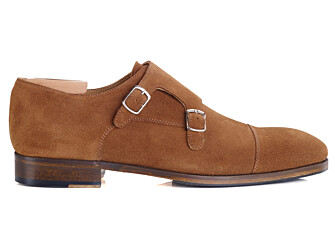 Cognac suede double Buckle Shoes with rubber pad - GRESHEY PATIN