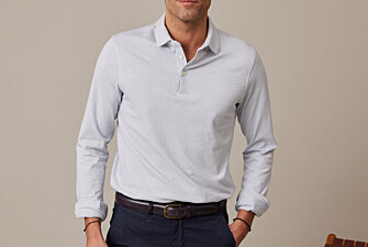 Light Blue Men's long sleeve polo shirt - AIDEN ML