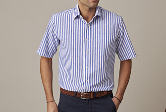 Blue ocean short sleeve shirt with white stripes  - SALVIEN MC