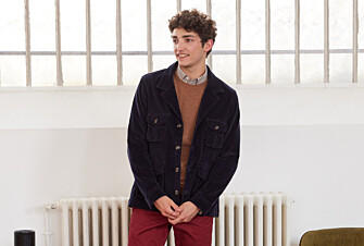 Men's Navy corduroy safari jacket - FLORENCIEN