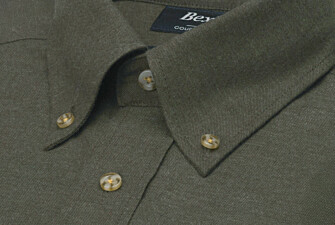 Men's plain dark green flannel shirt - ANDER