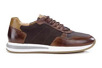 Dark Brown & Dark patina Chestnut leather Men's Trainers - NIRRANDA II