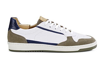 Khaki White Suede & Navy Men's Trainers - KOLORA