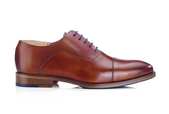Patina Cognac Men's Oxford shoes - Leather sole with pad - GRAKLEY